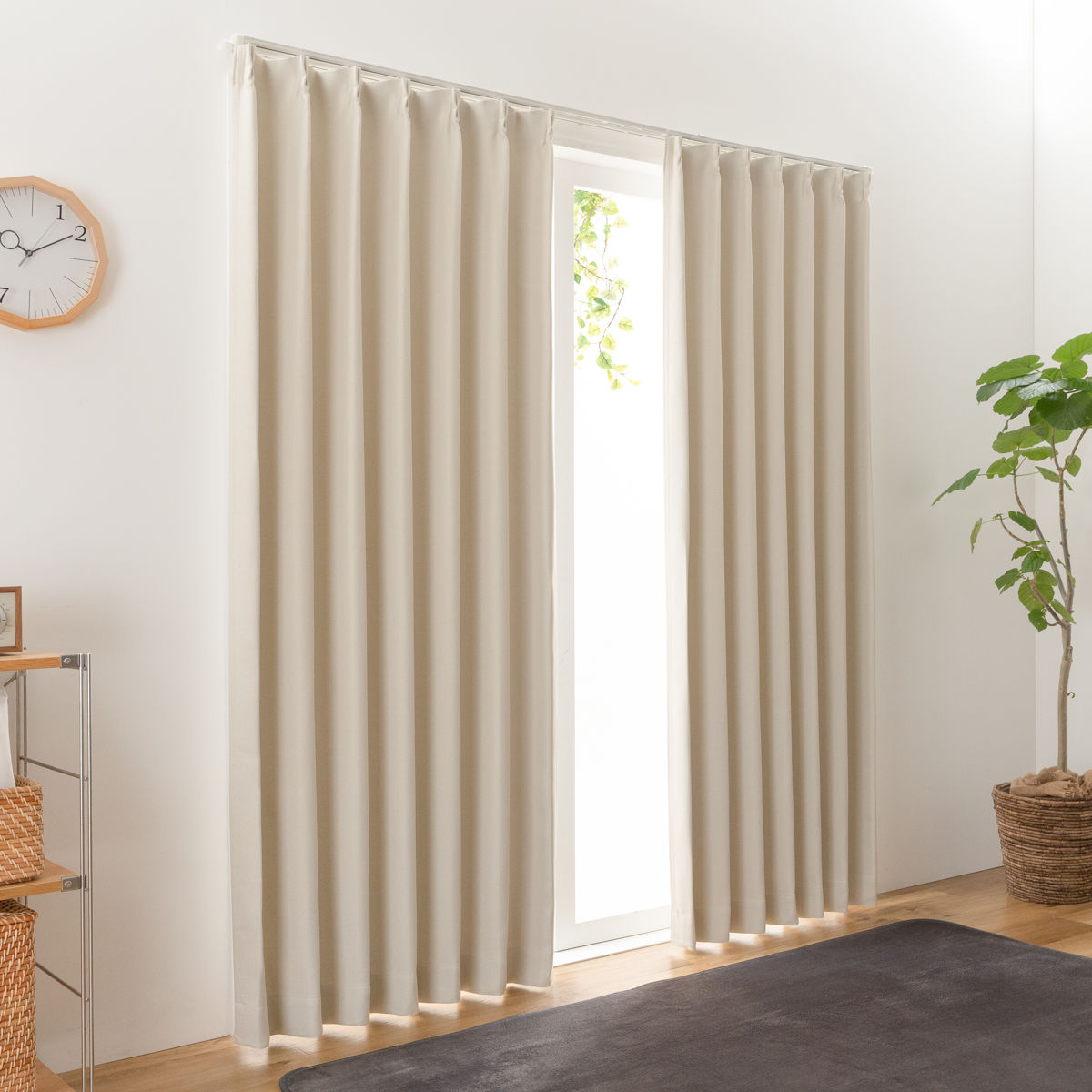 ユニベール（UNIVERS） カーテン 防炎 2級遮光カーテン 幅200×丈135