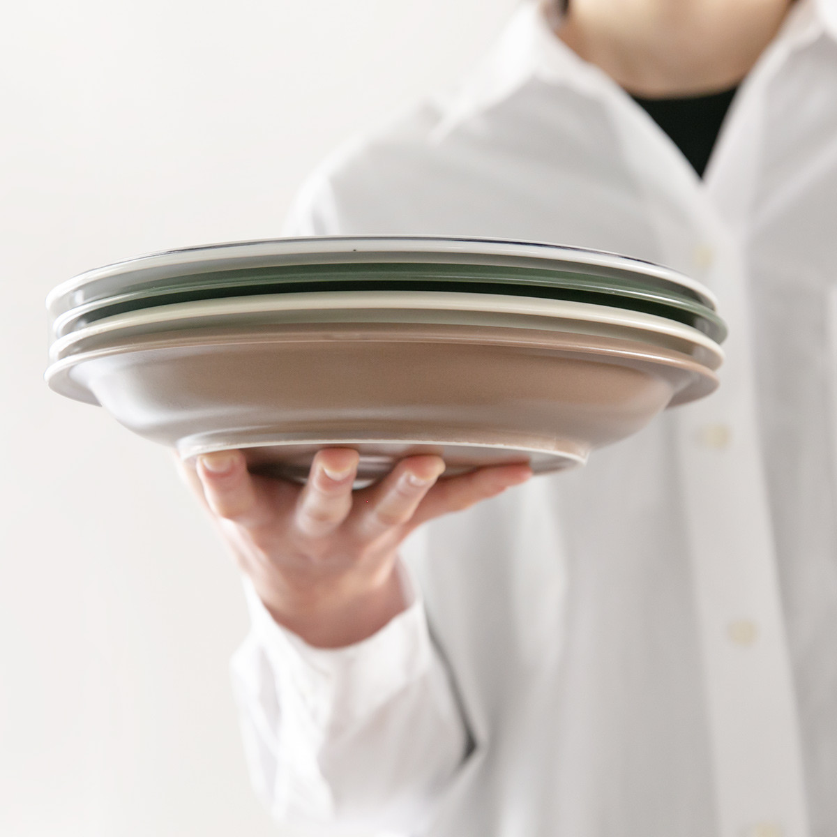 プレート 23cm L AirStack エアスタック 磁器 美濃焼 同色5枚セット