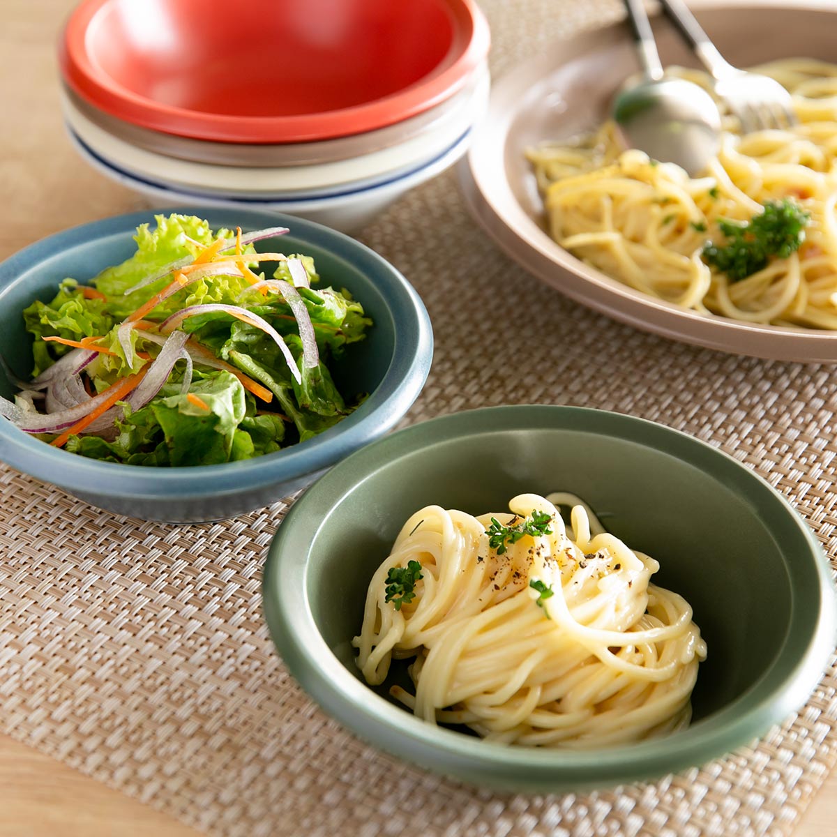 ボウル 14.5cm AirStack エアスタック 磁器 美濃焼 （ 食洗機対応 電子