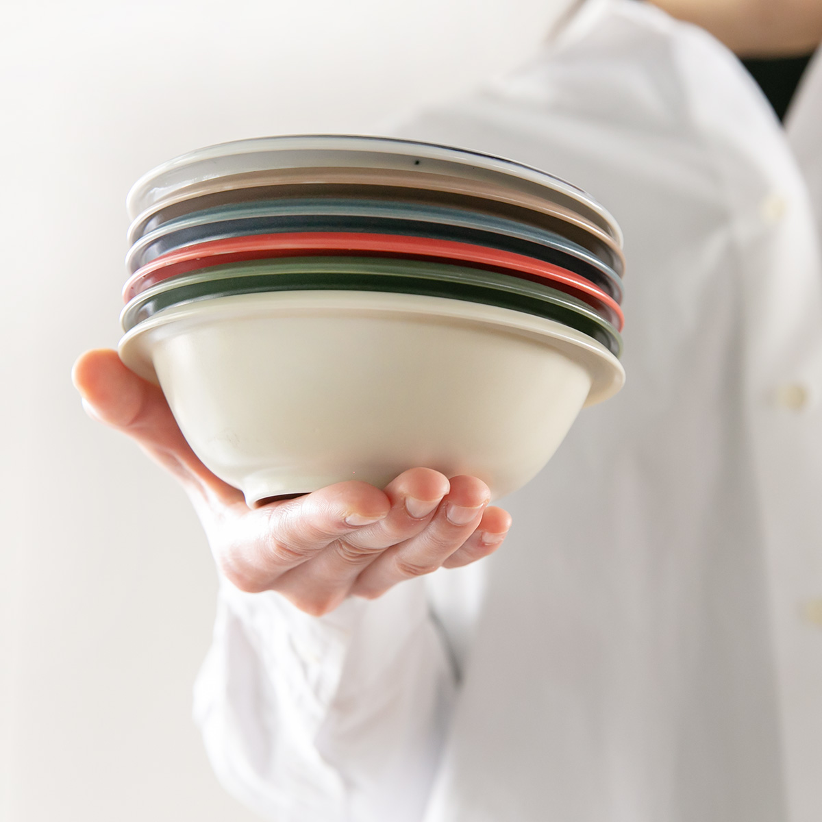 ボウル 14.5cm AirStack エアスタック 磁器 美濃焼 （ 食洗機対応 電子