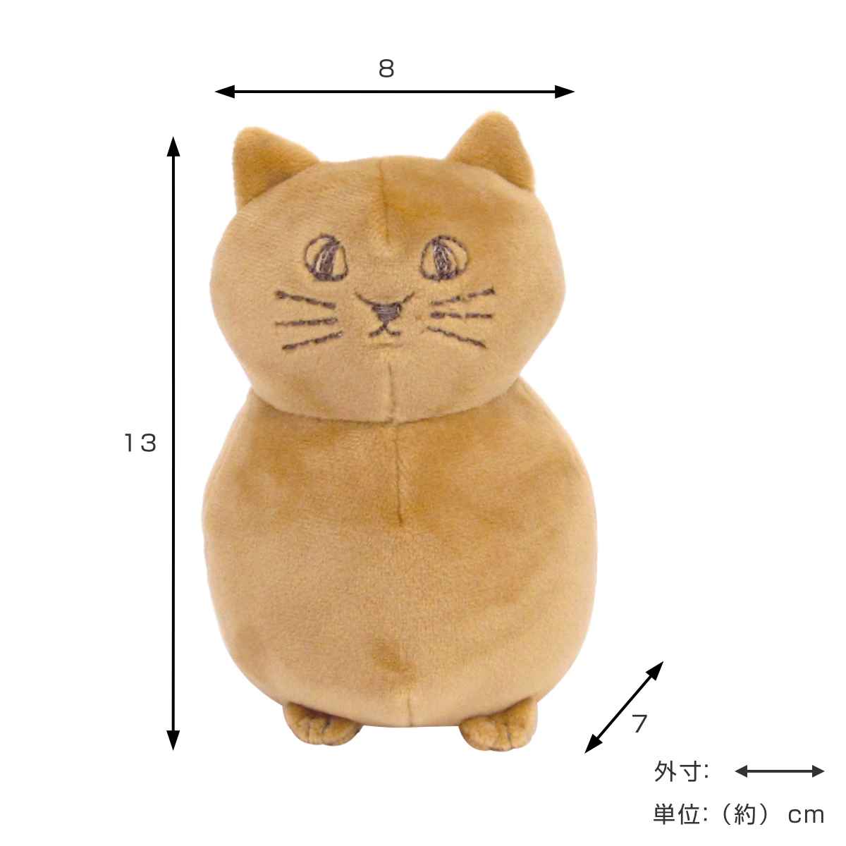 クッション にゃふにゃふ 手のひらサイズ おすわり ネコ （ ぬいぐるみ