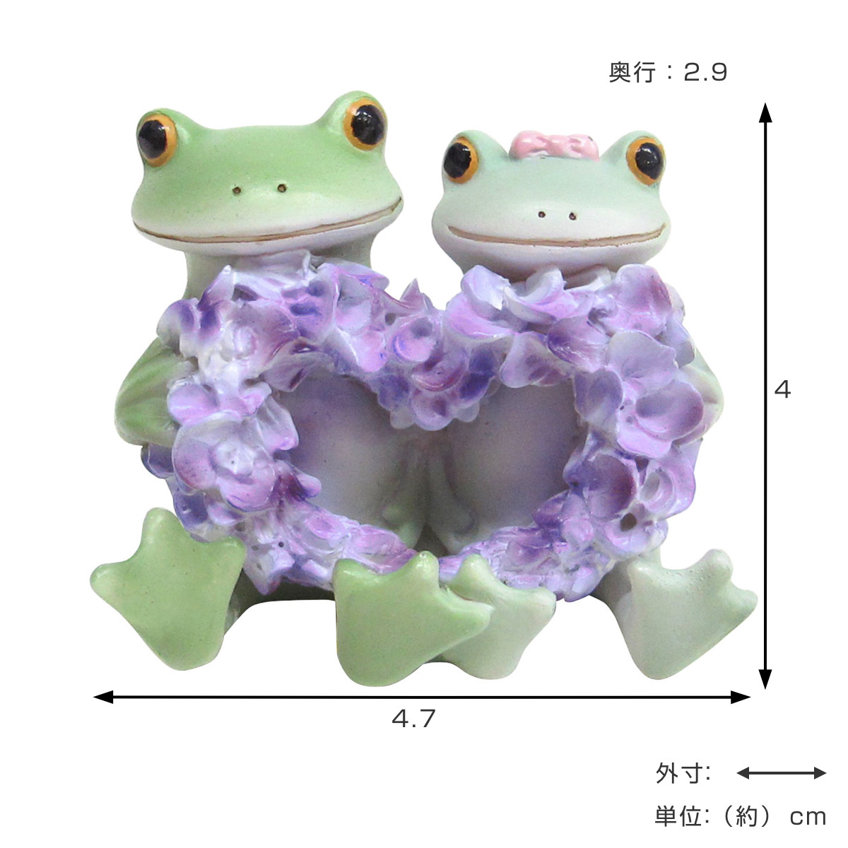 コポー 藤の花とカップル カエル 置物 （ Copeau 置き物 コポタロウ