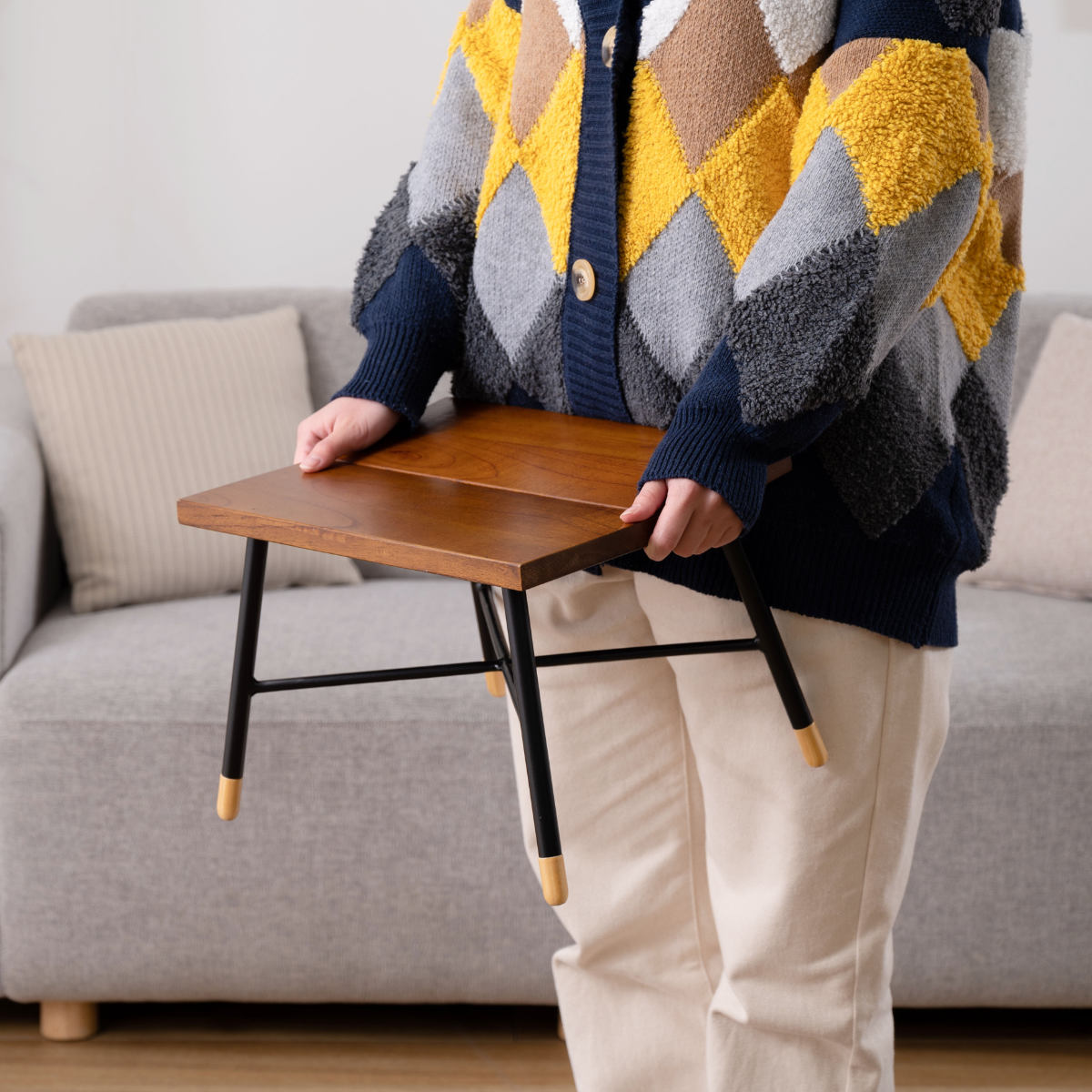 東谷 スツール 座面高25cm 木製 北欧 （ 椅子 いす イス チェア 四角