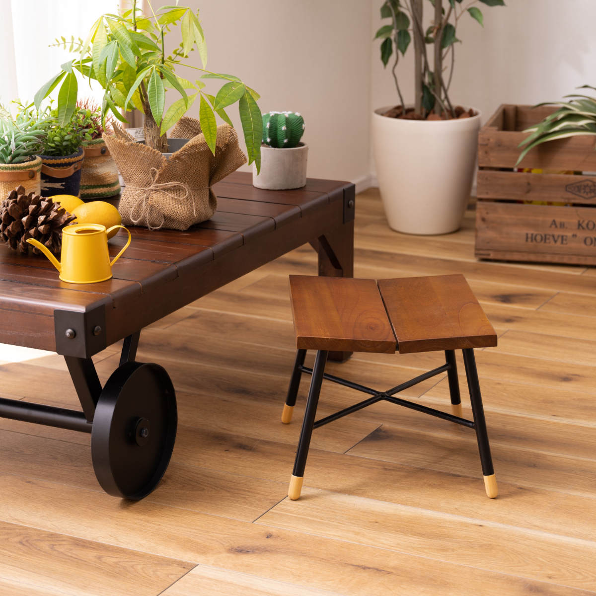 東谷 スツール 座面高25cm 木製 北欧 2脚セット （ 椅子 いす イス