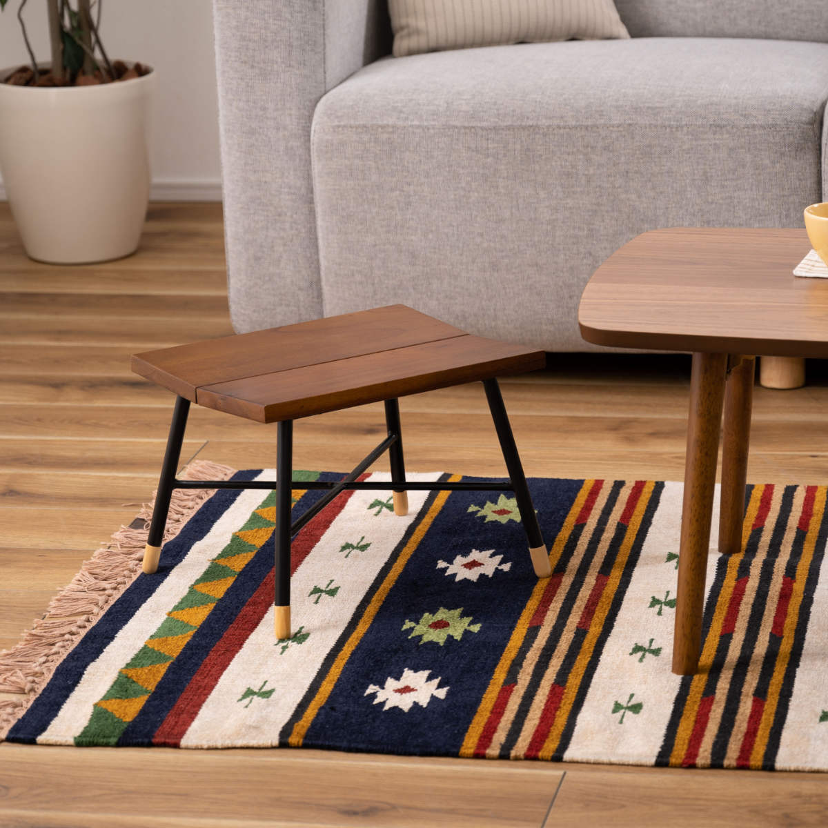 東谷 スツール 座面高25cm 木製 北欧 2脚セット （ 椅子 いす イス