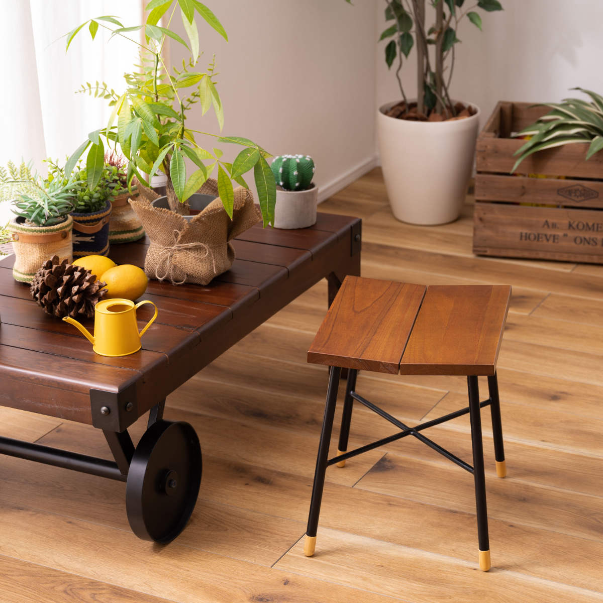 東谷 スツール 座面高35cm 木製 北欧 2脚セット （ 椅子 いす イス