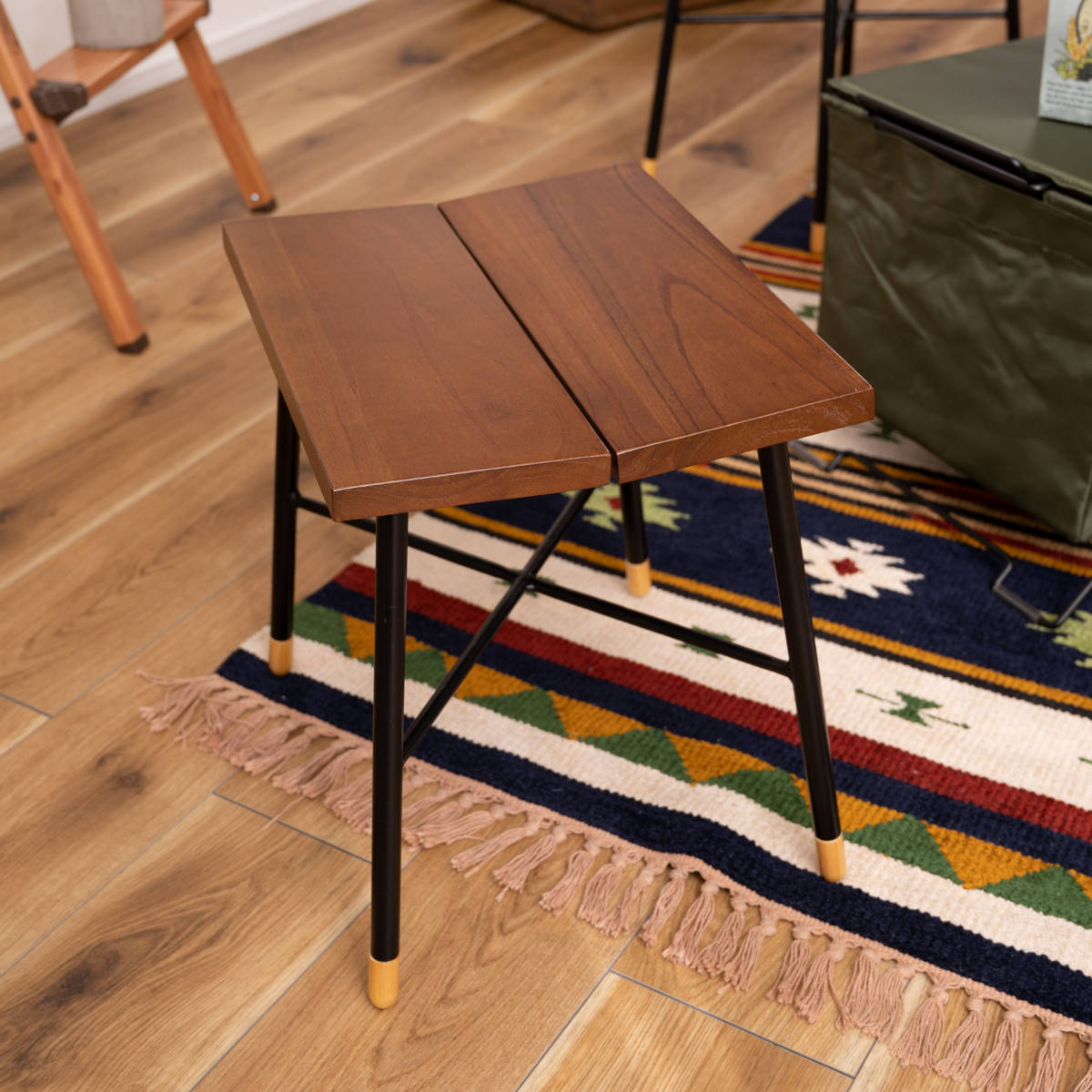 東谷 スツール 座面高35cm 木製 北欧 2脚セット （ 椅子 いす イス