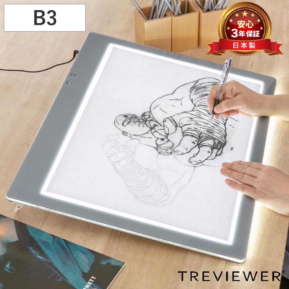 �g���[�X�� B3 ���^LED �g���r���A�[ B3-450 �i TREVIEWER ���{�� 7�i�K���� 3�N�ۏ� �y�� ���C�g�{�[�h AC�A�_�v�^�[ �A�N���� �g���[�X �� �j