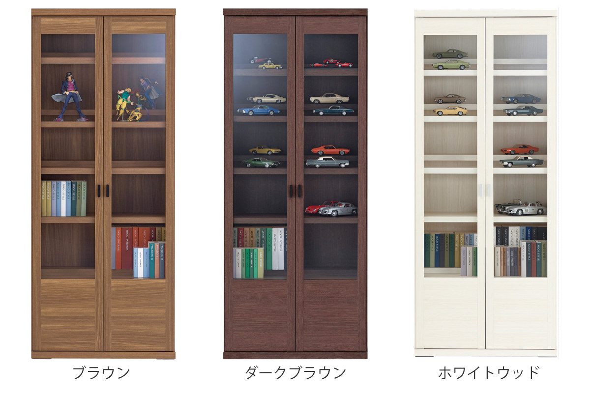 ❤️値下げ❤️★送料込/匿名配送★シェルフ 棚 ガラス天板 フナモコ（FUNAMOCO） 本棚 幅74.3cm 日本製 ガラス扉 前後2枚棚 A4