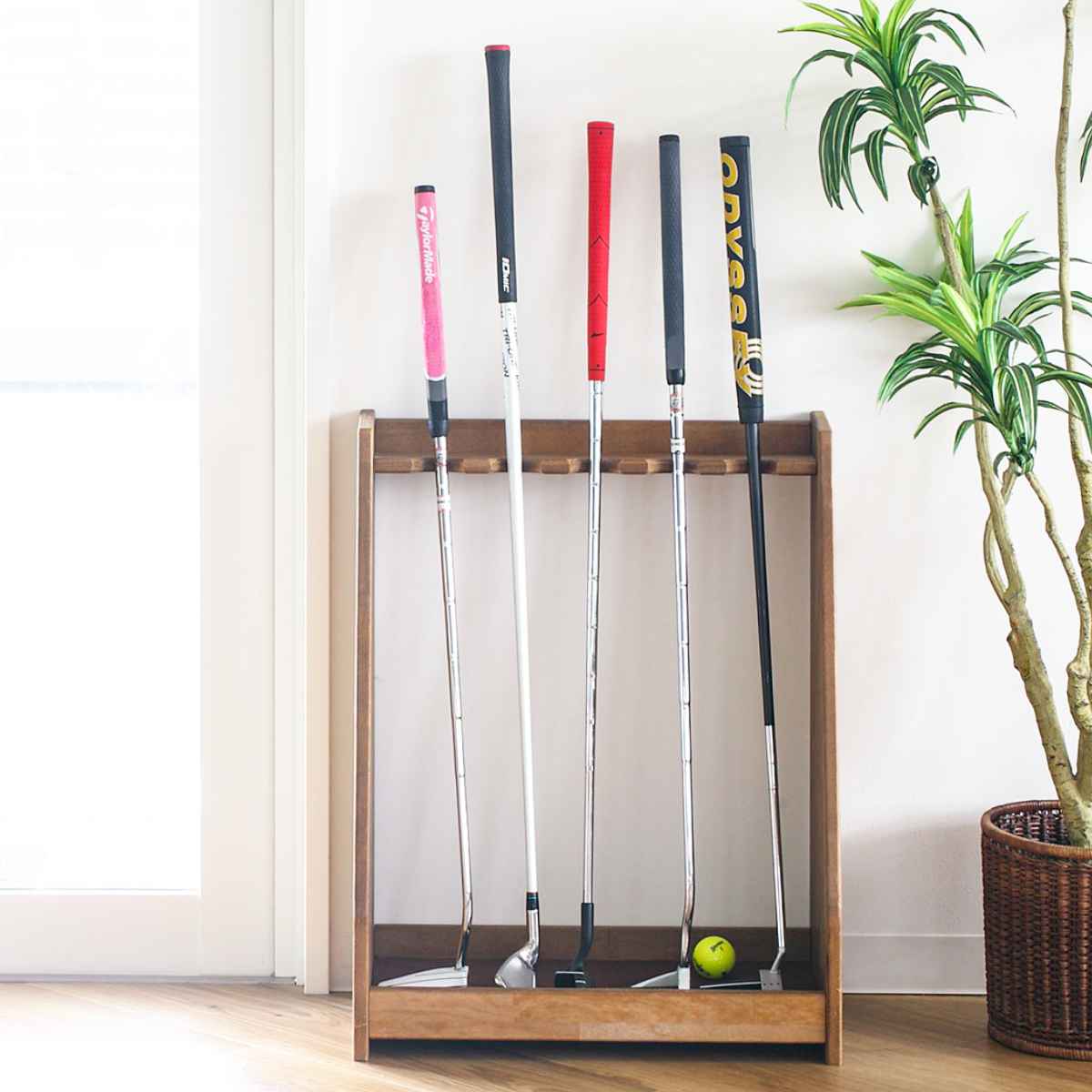 ゴルフクラブスタンド 天然木 ディスプレイラック 幅47cm （ ゴルフ