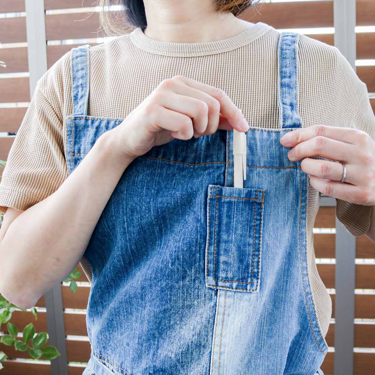 エプロン パッチワークデニムクロスエプロン （ ポケット付き デニム