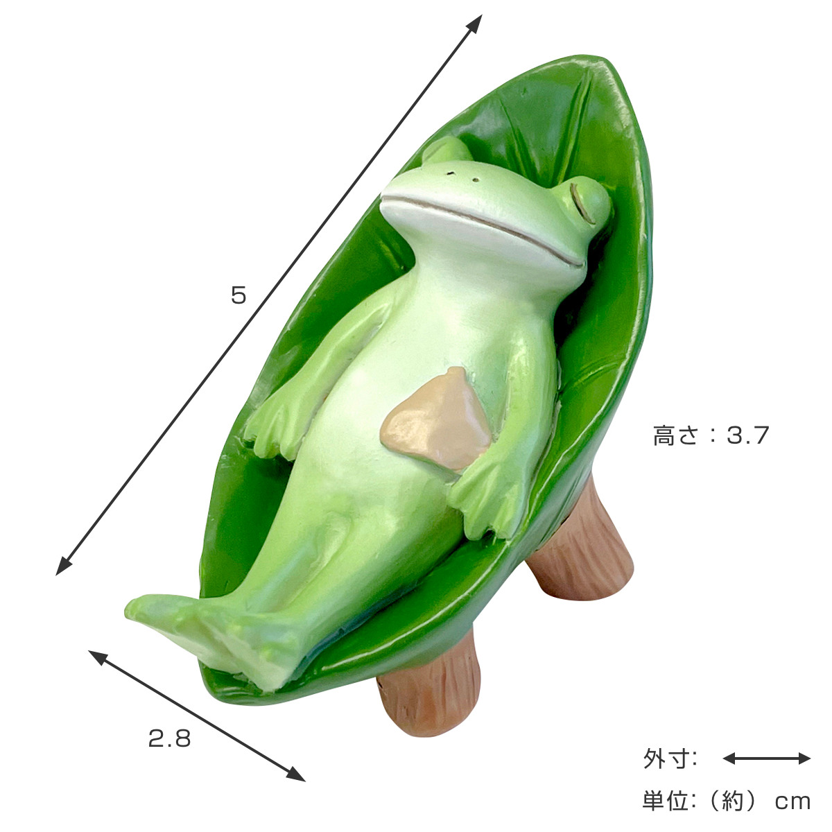 コポー 葉っぱチェアでととのうカエル カエル 置物 （ Copeau 置き物