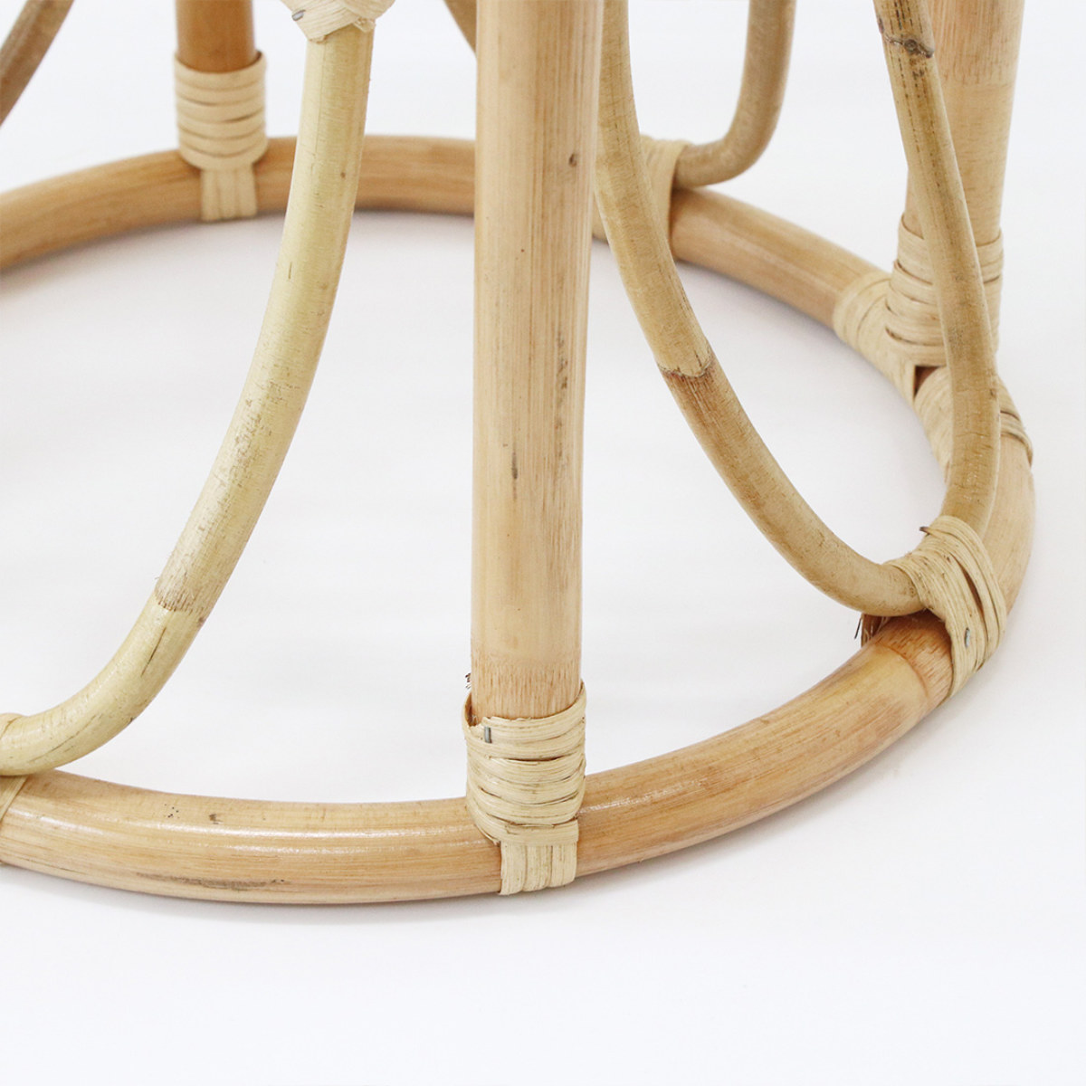 ラウンドスツール ラタン 天然素材 （ 籐 スツール 丸椅子 イス ラタン