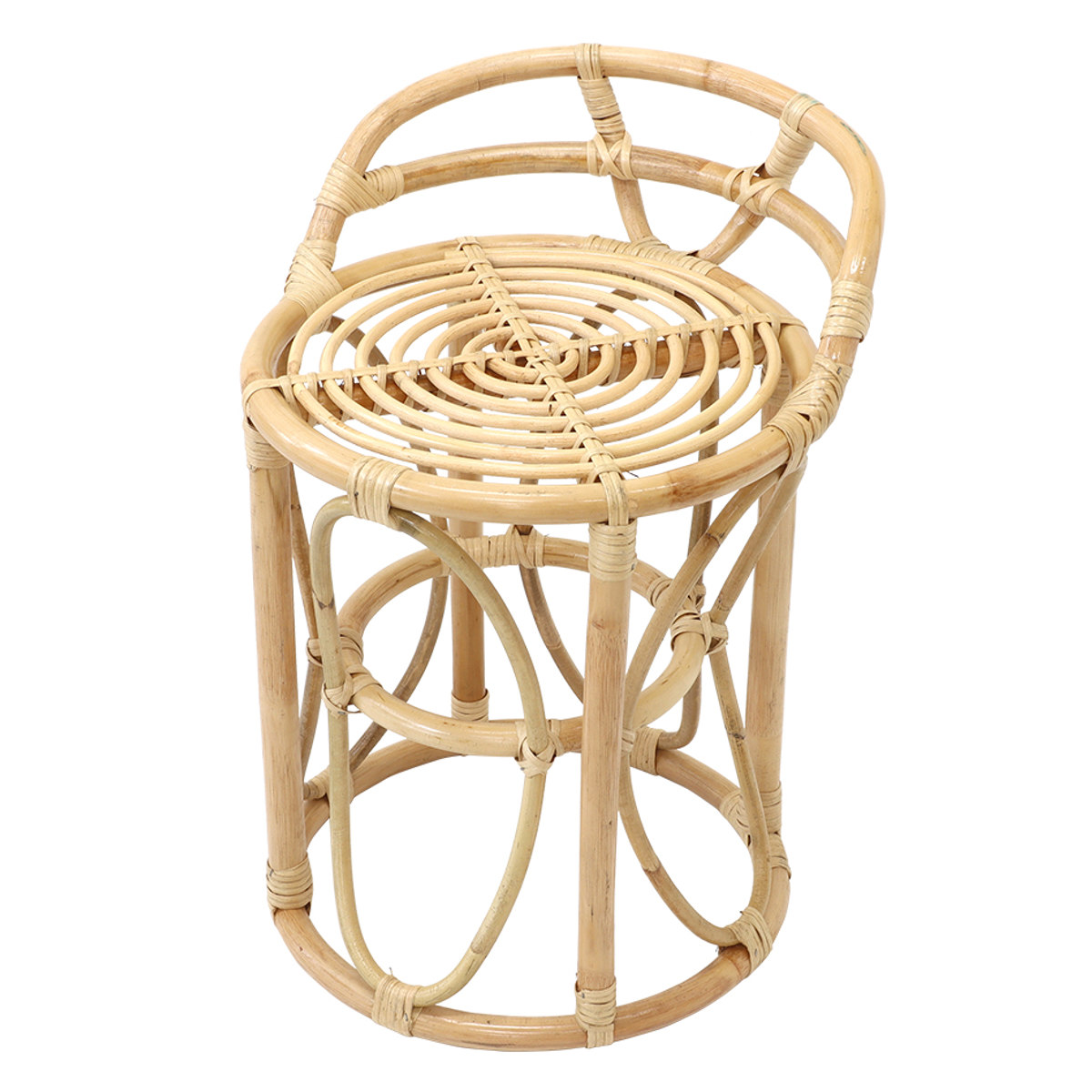 ラウンドスツール ラタン 天然素材 （ 籐 スツール 丸椅子 イス ラタン