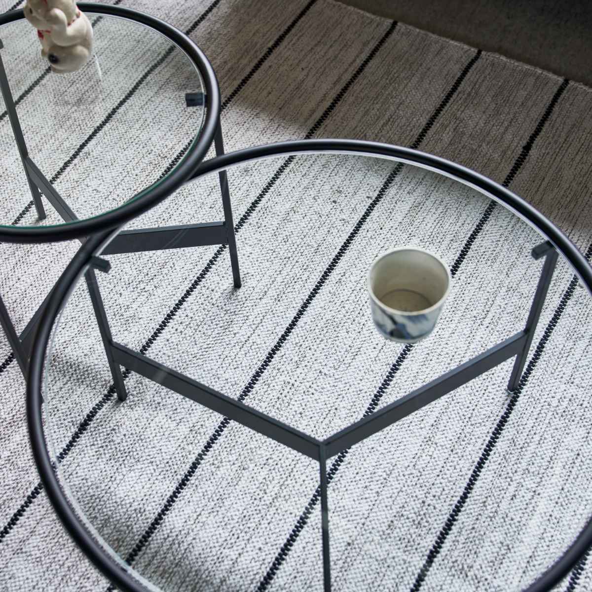 Lサイズ ガラステーブル サイドテーブル 高さ36cm HIT-241 N01 Lサイズ ガラステーブル サイドテーブル 高さ36cm HIT-241 N01