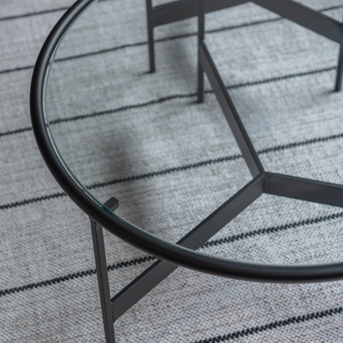 東谷 ローテーブル 幅60cm 丸 ガラス （ リビング テーブル ガラス