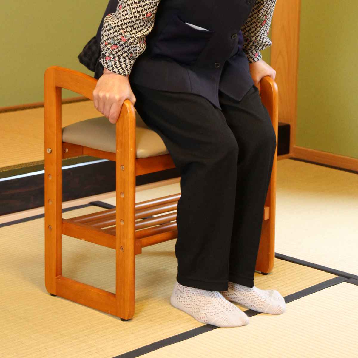 不二貿易（Fuji Boeki） 玄関椅子 幅50cm 腰掛け （ サポートチェア