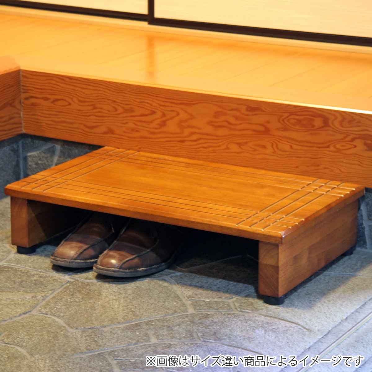 不二貿易（Fuji Boeki） 玄関台 踏み台 幅90cm 木製 （ 玄関ステップ