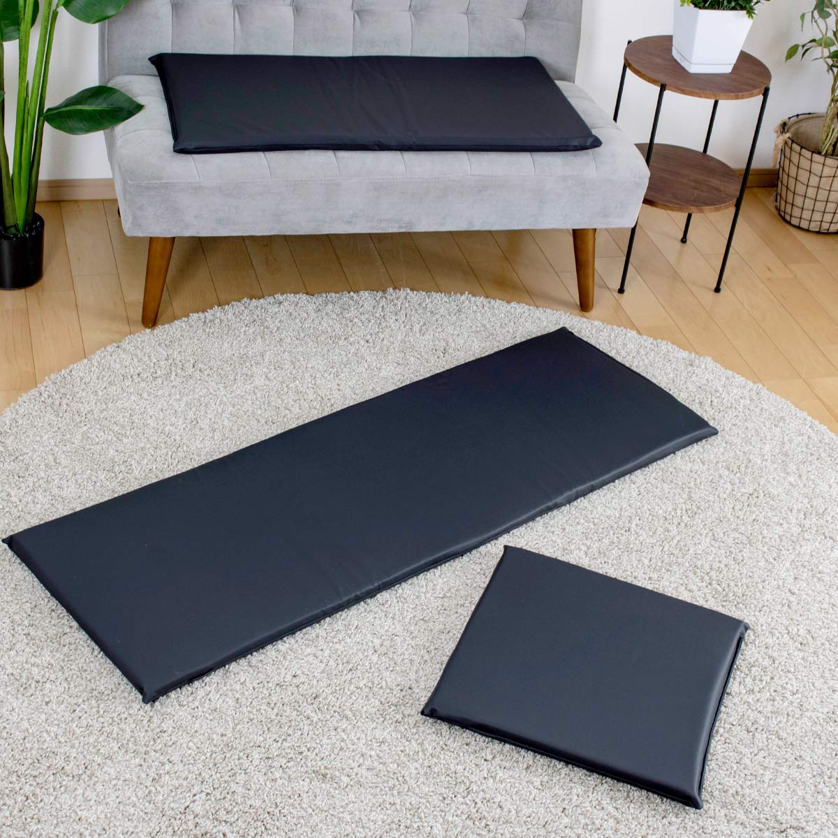 フェイクレザークッション 低反発ウレタン 45×135cm 日本製