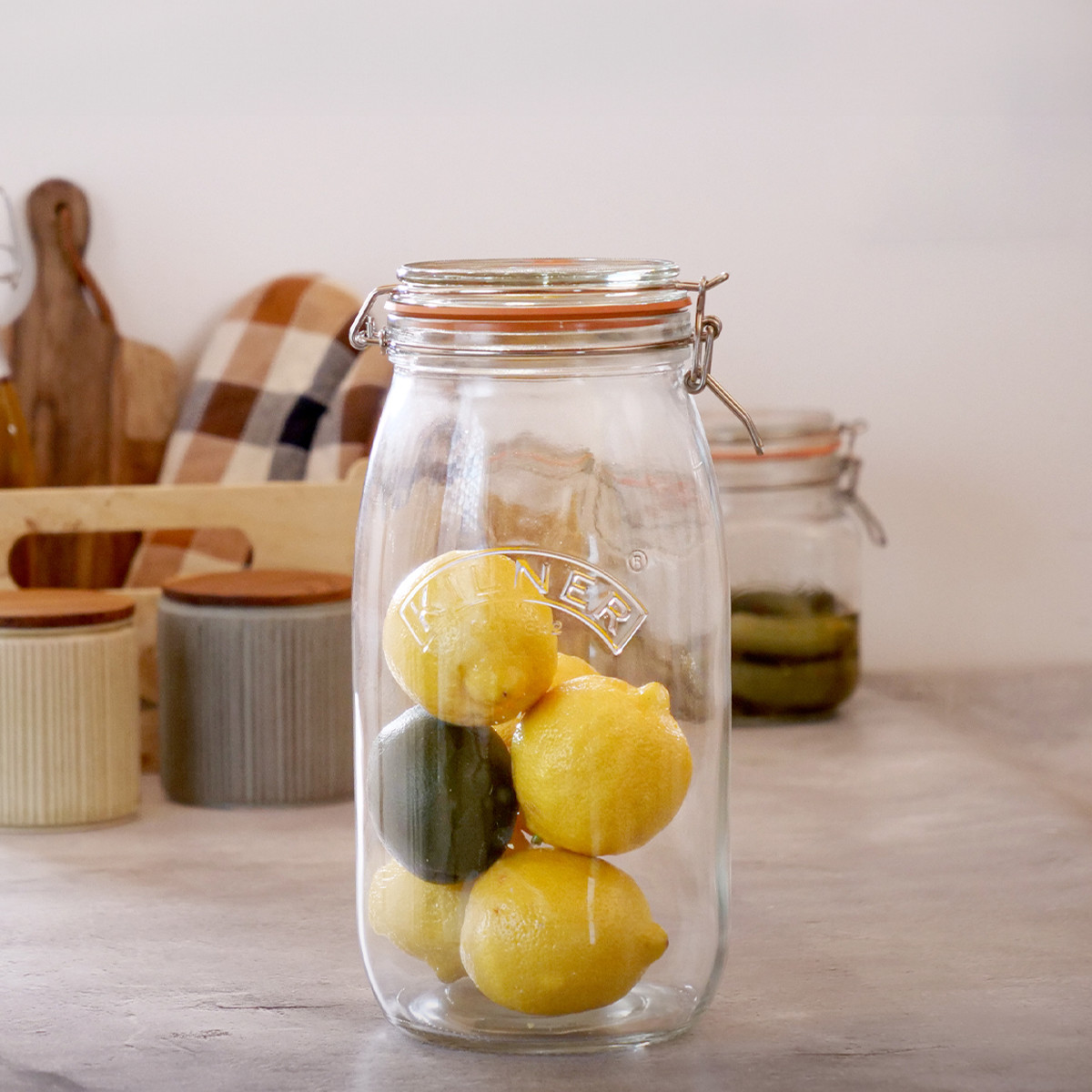 KILNER（キルナー） 保存容器 2個セット KILNER ROUND CLIPTOP JAR 3L