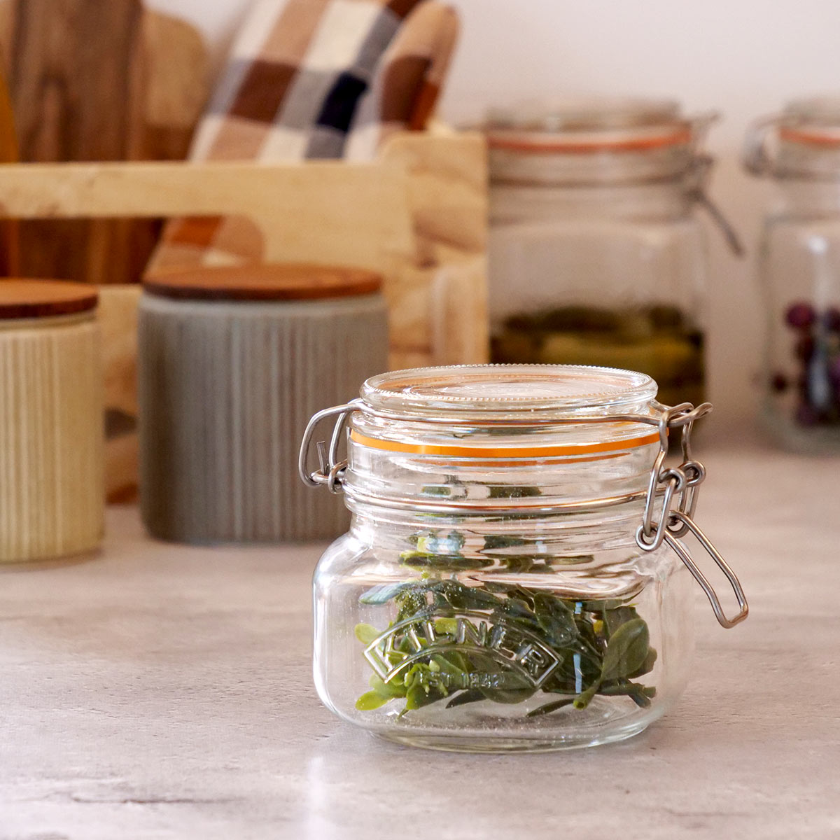 保存容器 KILNER SQUARE CLIPTOP JAR 0.5L （ キルナー クリップトップ