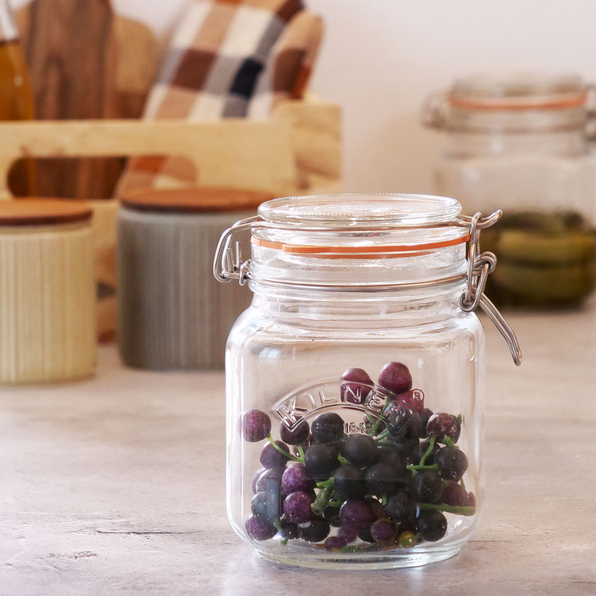 保存容器 KILNER SQUARE CLIPTOP JAR 1L （ キルナー クリップトップ