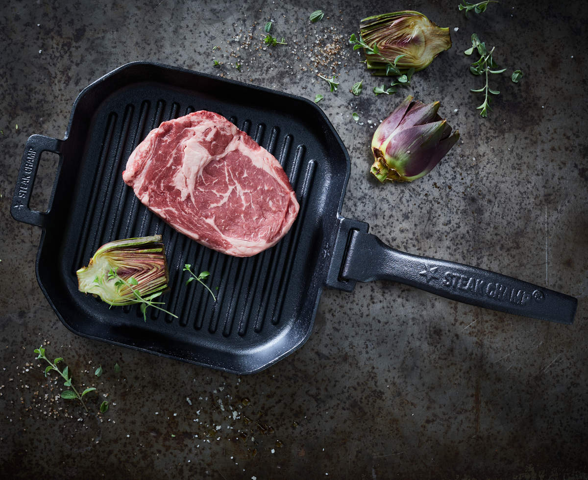 グリルパン STEAK CHAMP CAST IRON GRILLING PAN 26cm 四角 取っ手