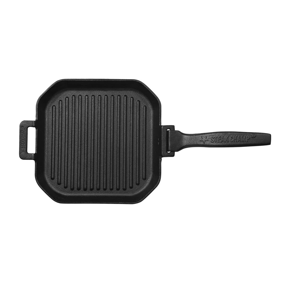 グリルパン STEAK CHAMP CAST IRON GRILLING PAN 26cm 四角 取っ手