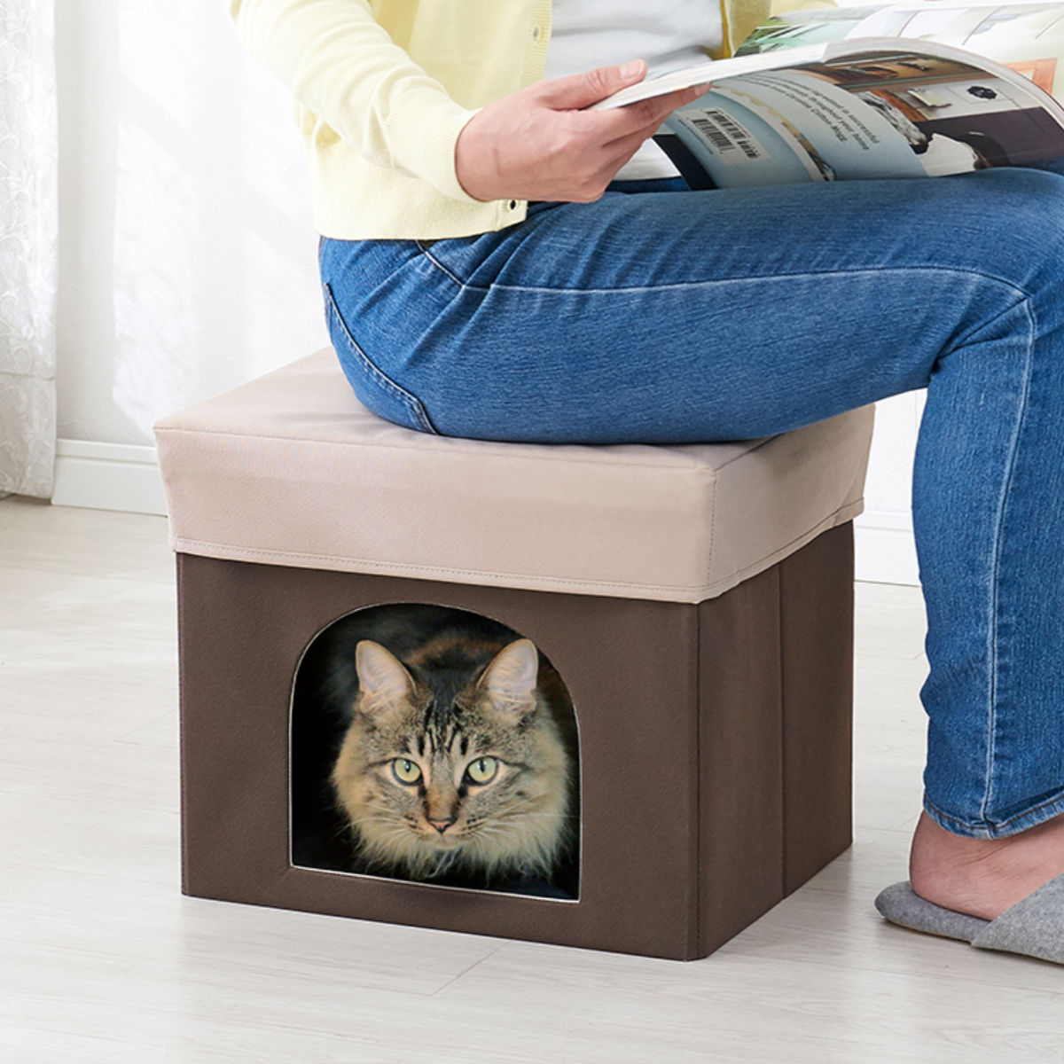 アイメディア ペットハウス スツール 室内 収納 （ 犬用 猫用 椅子