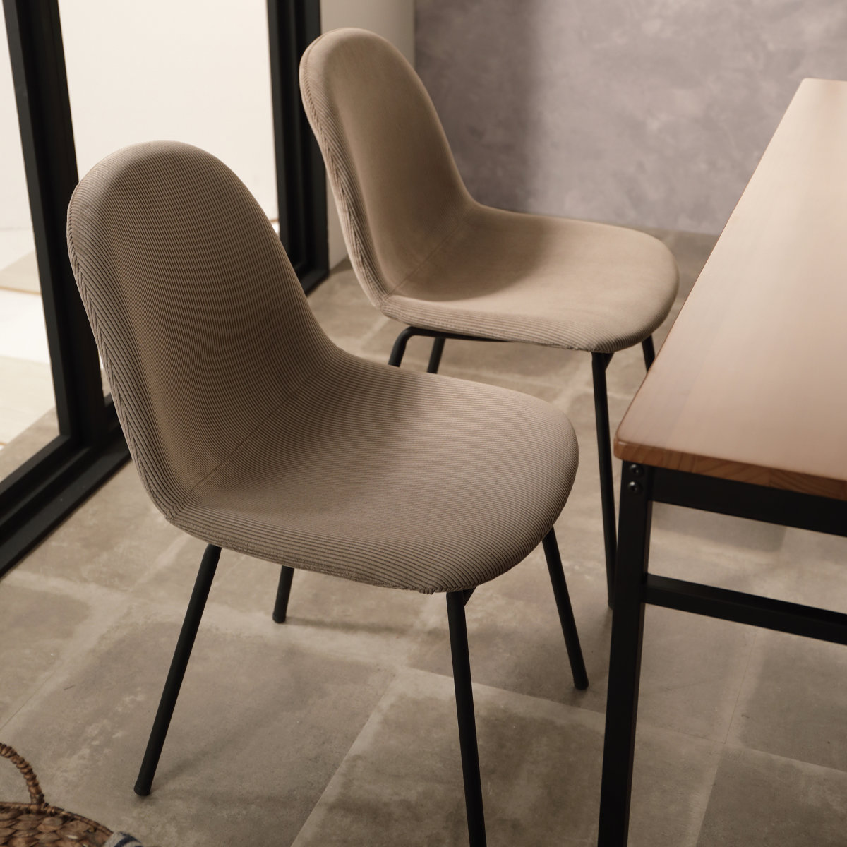 弘益 ダイニングチェア 座面高41cm コーデュロイ （ 椅子 いす チェア