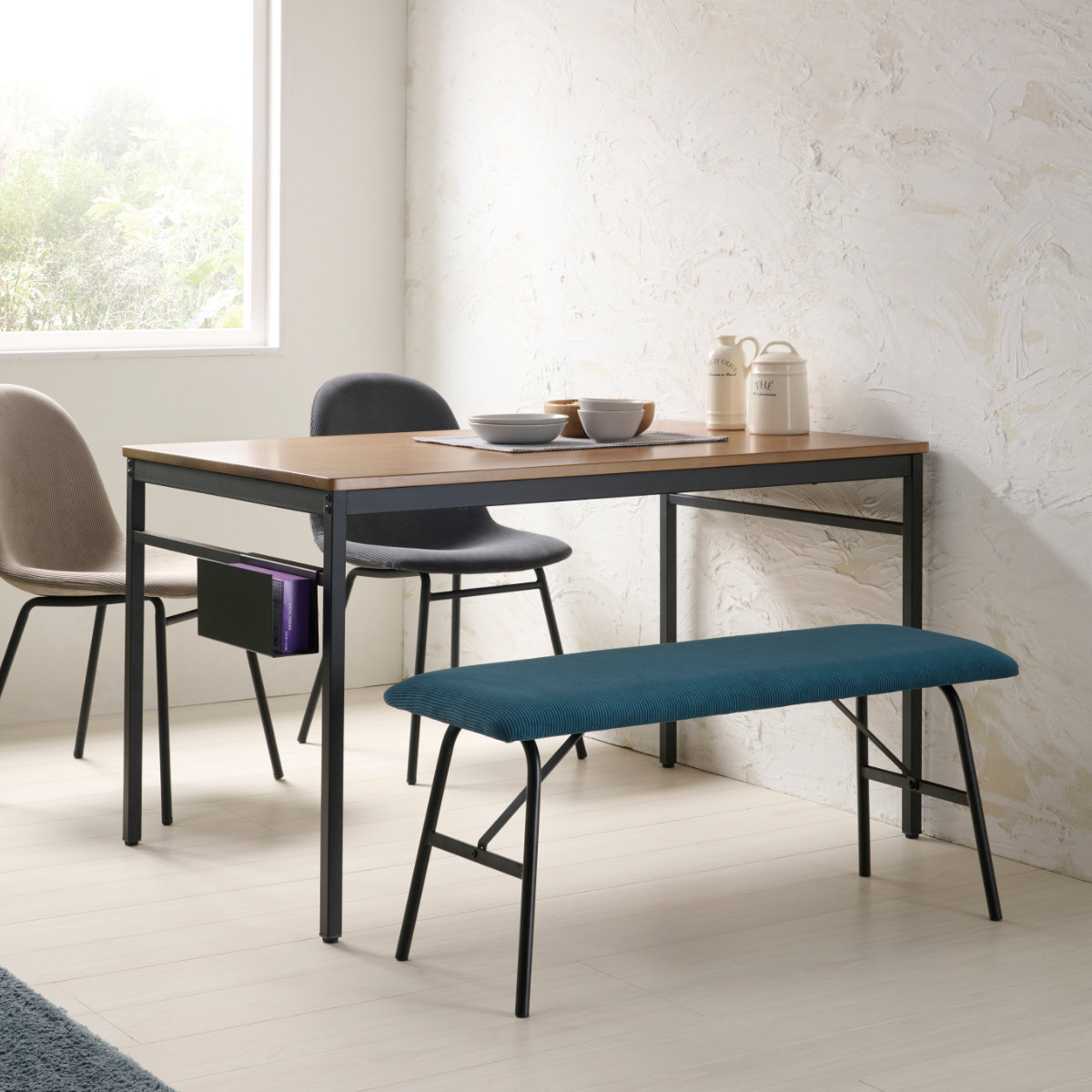 弘益 ダイニング ベンチ 幅95cm 2人掛け コーデュロイ （ 長椅子