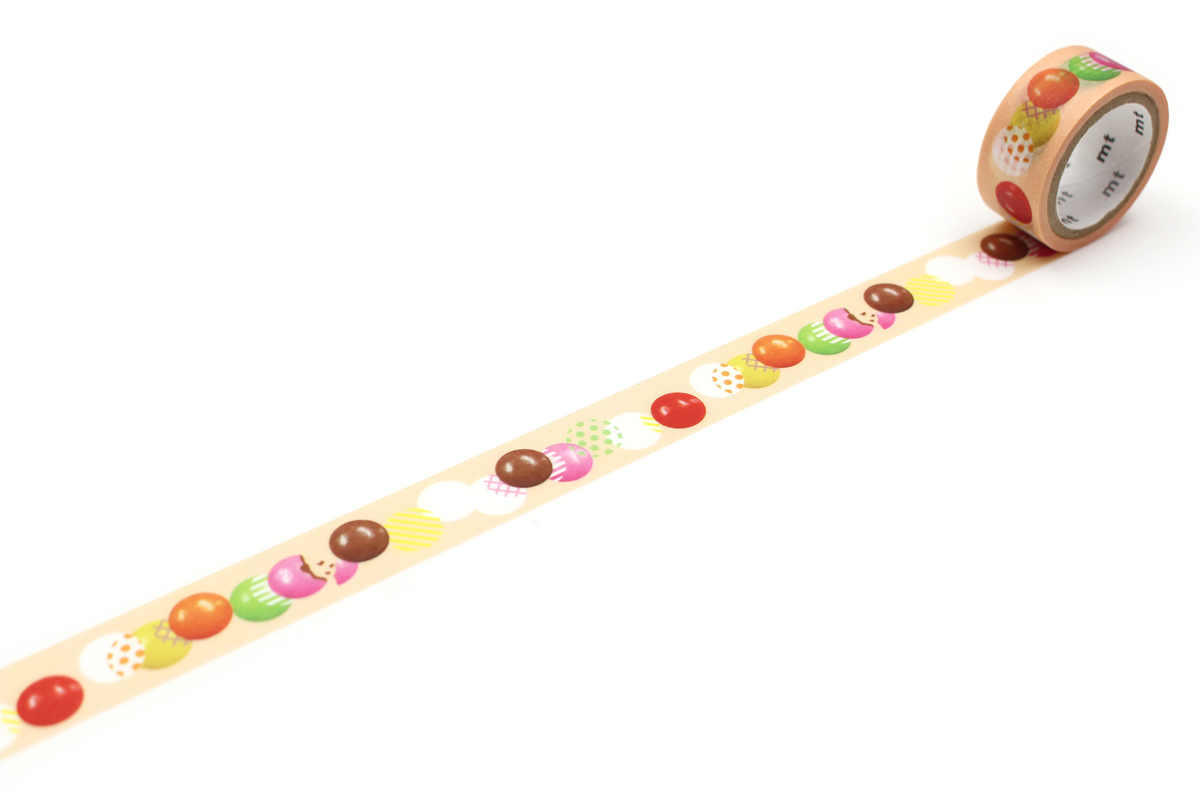 マスキングテープ mt 駄菓子 カラーチョコ 15mm×3m （ マステ カモ井