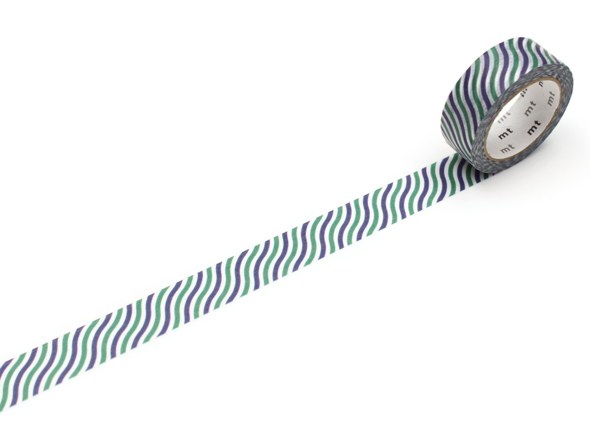 マスキングテープ mt PAPIER TIGRE Waves 15mm×7m （ マステ カモ井