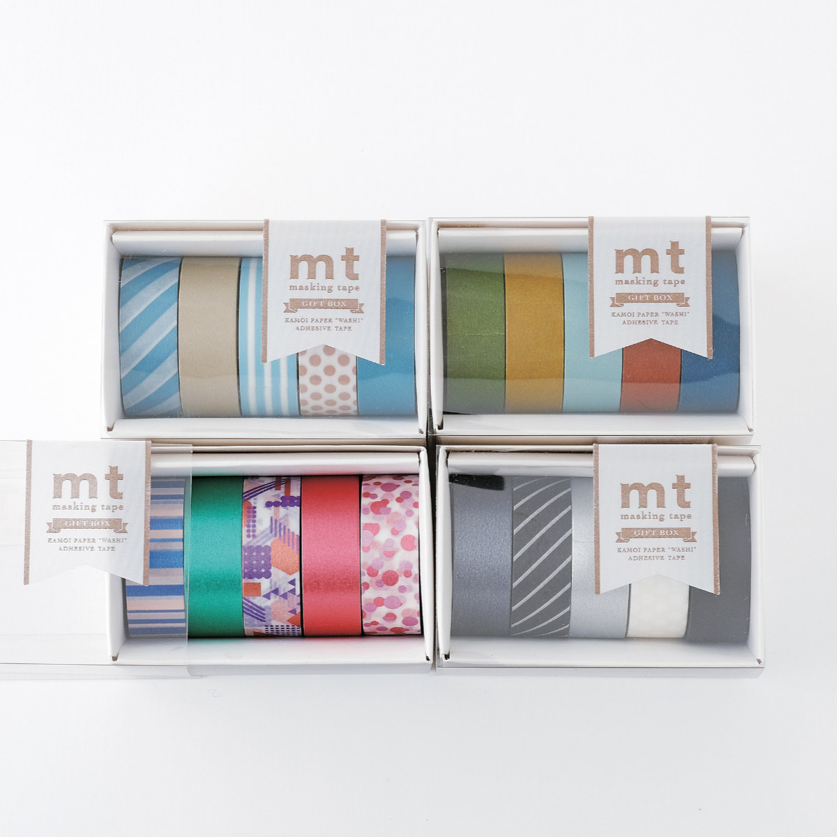 マスキングテープ mt ギフトボックス 5種入り グレイッシュ 15mm×7m
