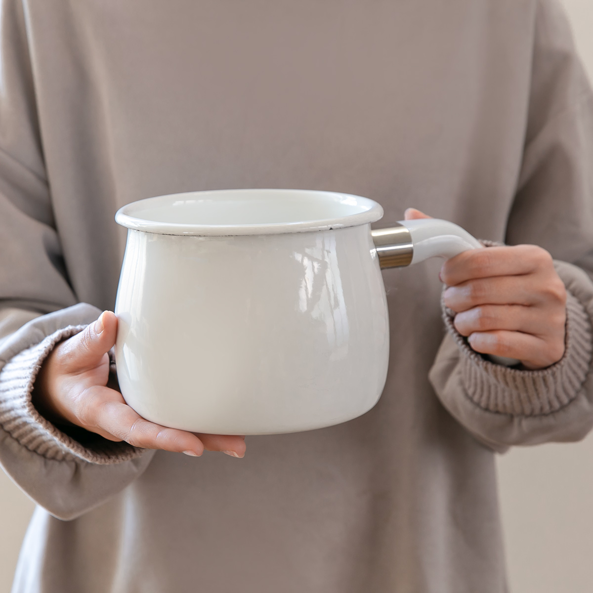 パール金属 マルチポット 16cm 2L IH対応 ガラス蓋付き ホーロー製