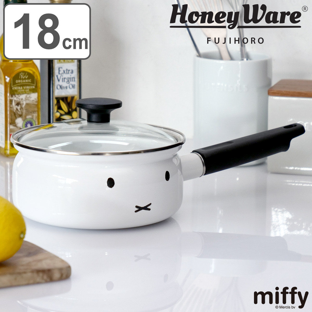 miffyface Series 片手鍋 18cm IH対応 富士ホーロー ミッフィー miffyface Series 片手鍋 18cm IH対応 富士ホーロー ミッフィー