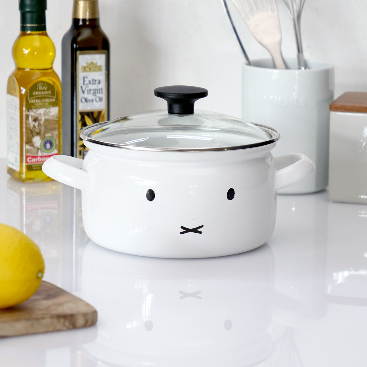 miffyface Series 両手鍋 18cm IH対応 富士ホーロー ミッフィー