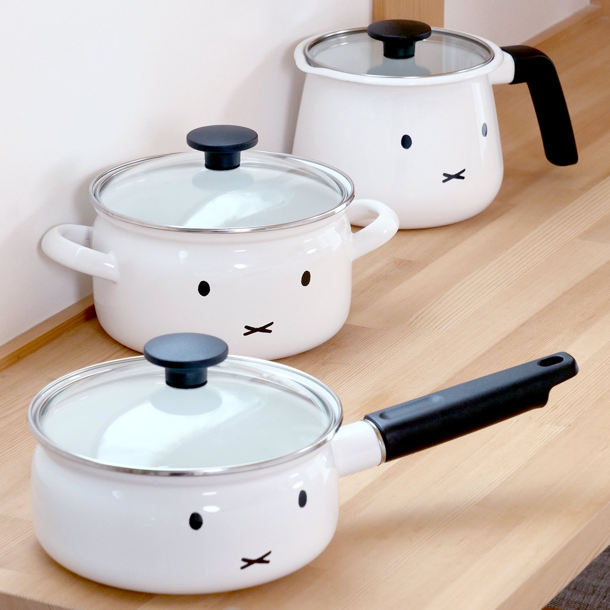 miffyface Series マルチポット 16cm IH対応 富士ホーロー ミッフィー