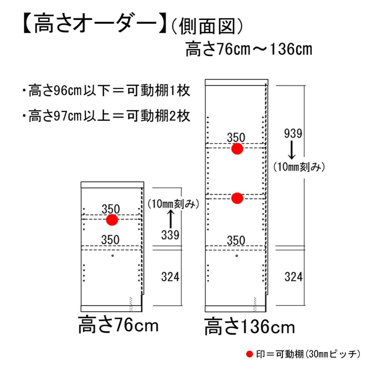 フナモコ（FUNAMOCO） 壁面収納 高さオーダー リビングシェルフ 扉付