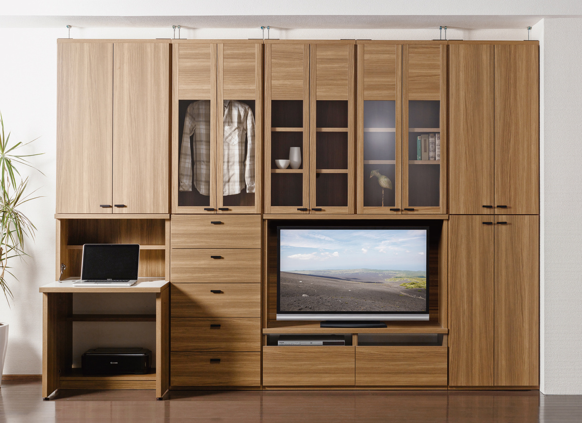 フナモコ（FUNAMOCO） 壁面収納 高さオーダー リビングシェルフ 扉付