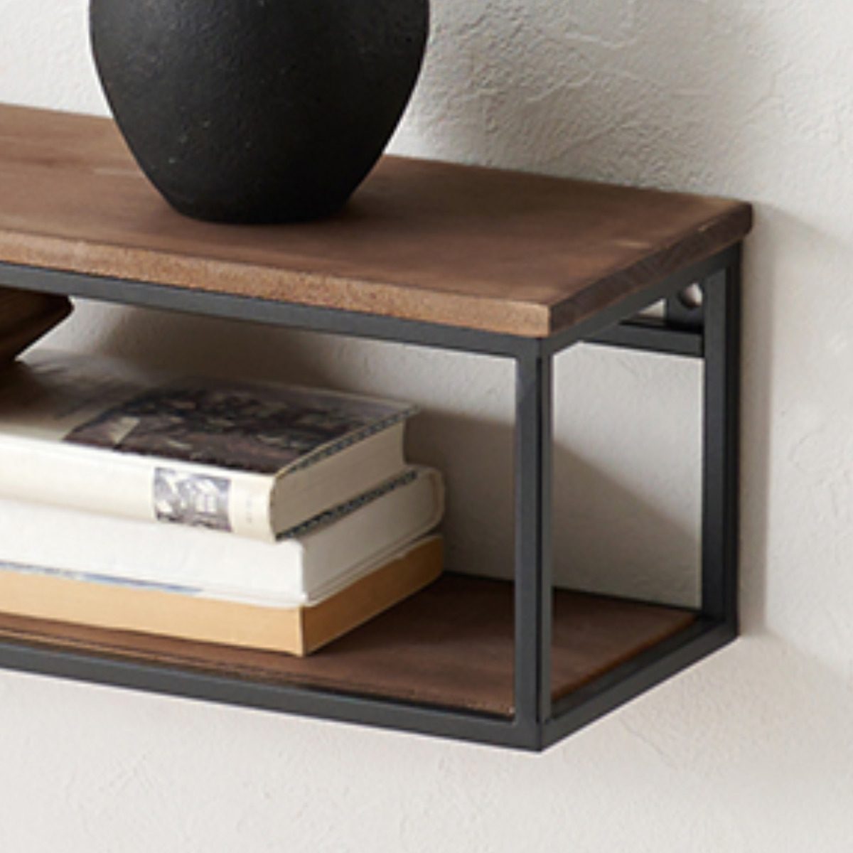 HAGiHARA（萩原） 壁面収納 壁掛けラック ヴィンテージ調 幅78cm