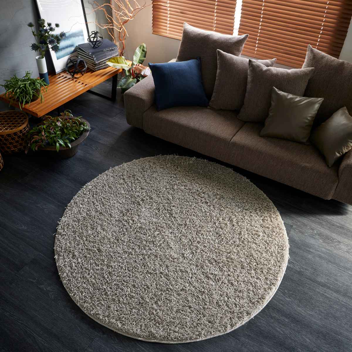 スミノエ ラグ 円形 フレール 100×100cm 防ダニ アレルブロック