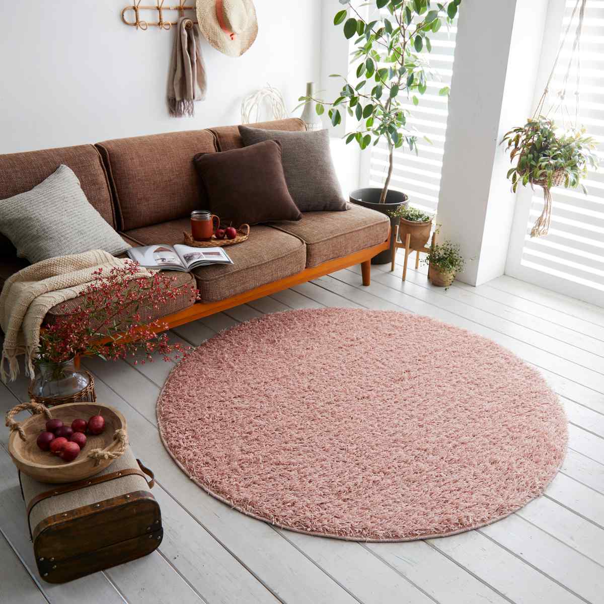 スミノエ ラグ 円形 フレール 150×150cm 防ダニ アレルブロック