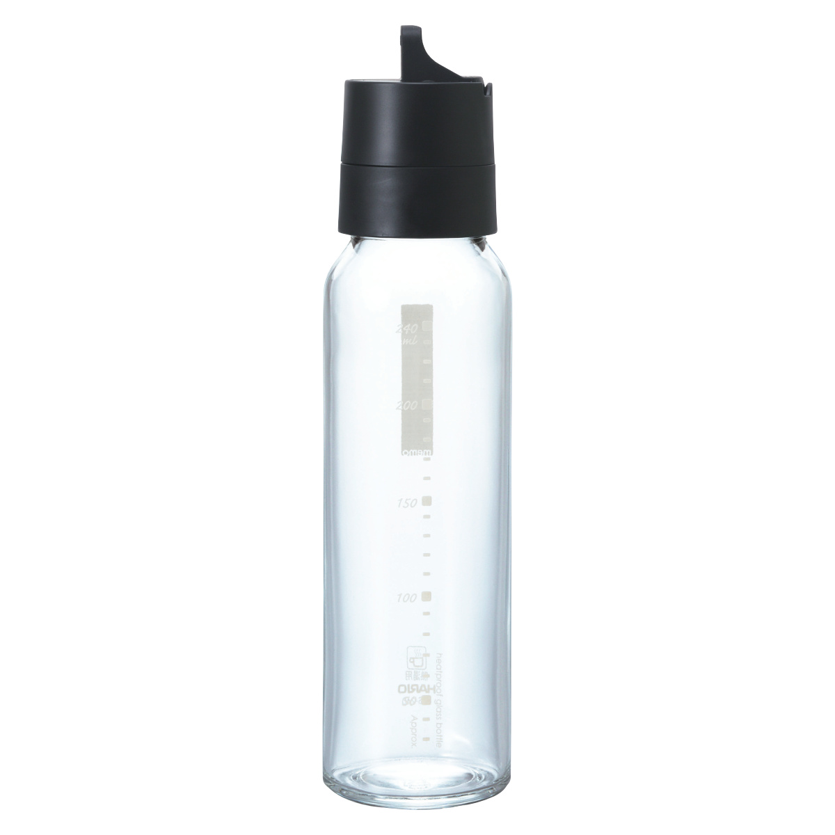 ドレッシングボトルスリム 240ml 120ml HARIO(ハリオ) ブラック HARIO（ハリオ） ワンタッチドレッシングボトル 240ml 耐熱ガラス製