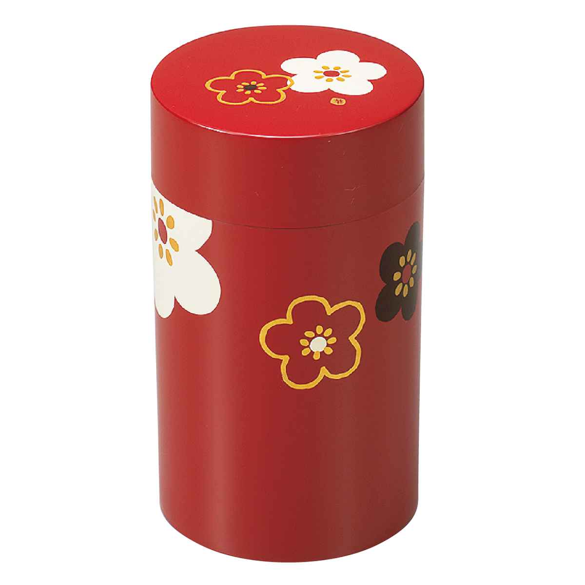 HAKOYA 茶筒 650ml 大 朱華文様梅 （ おしゃれ 日本製 小型 お茶容器