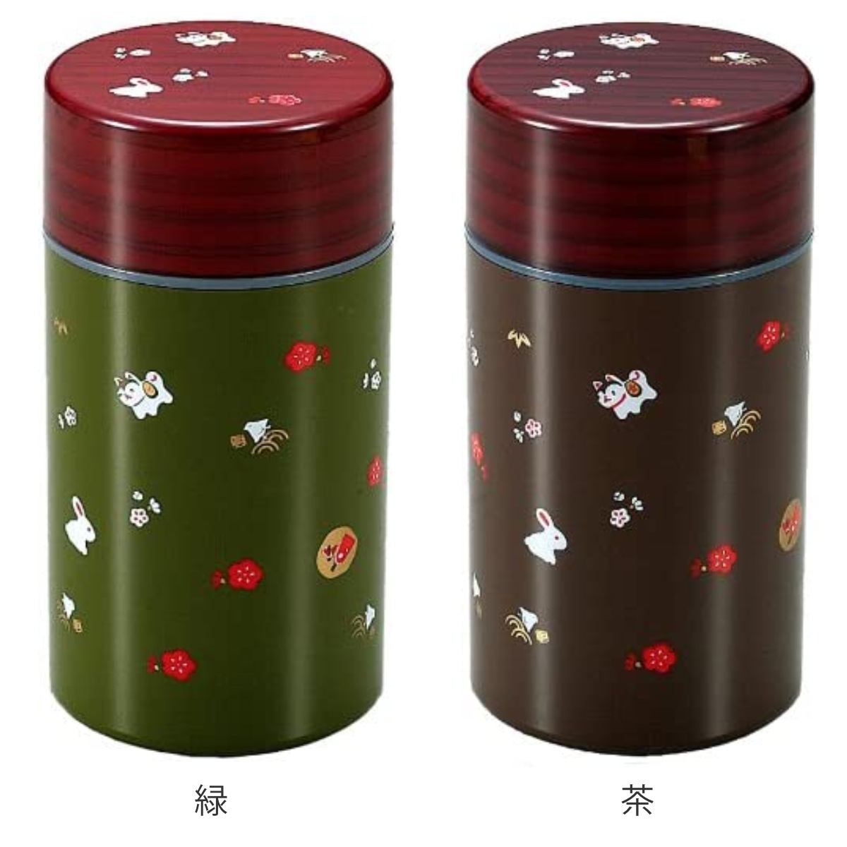 HAKOYA 茶筒 400ml 茶筒丸 大 緑小粋 （ おしゃれ 日本製 かわいい