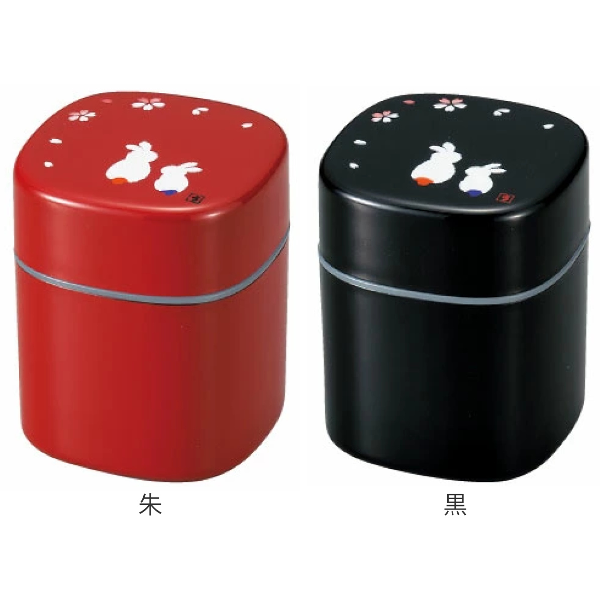 HAKOYA 茶筒 茶入れ 300ml 朱花見うさぎ （ おしゃれ 日本製 かわいい