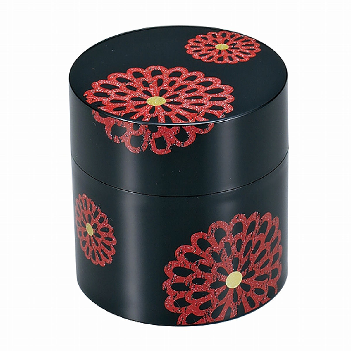 茶筒 350ml 花紋ブラック HAKOYA ( おしゃれ 日本製 かわいい お茶 お茶容器 茶葉容器 保存容器 保存缶 茶缶 お茶缶 キャニスター 保存 容器 ) 関連画像1