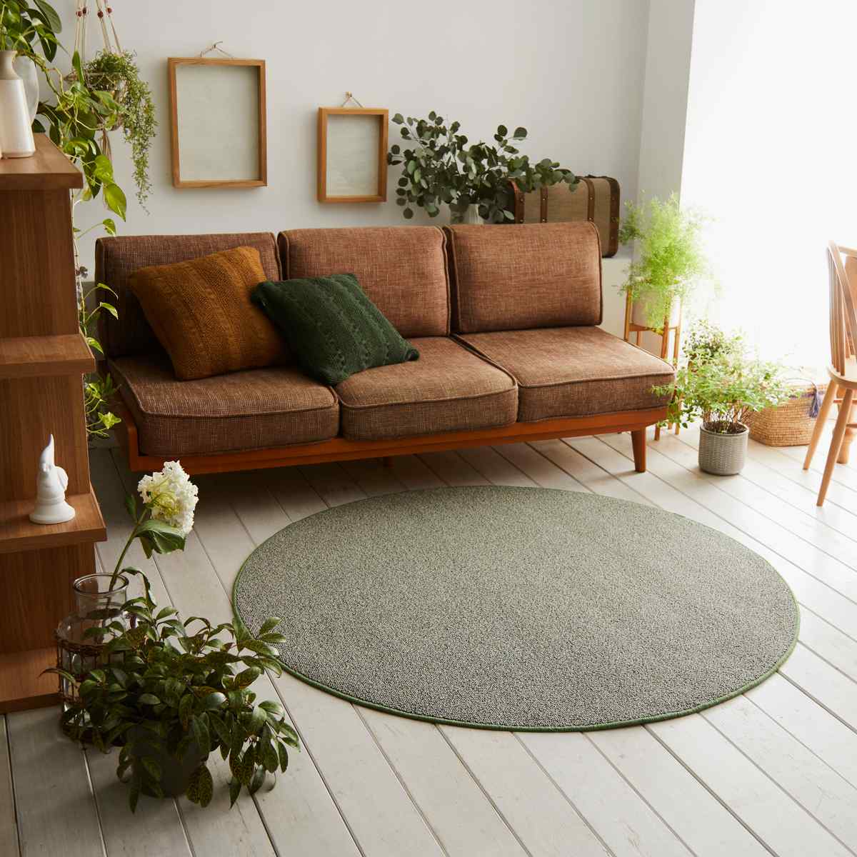 スミノエ ラグ 円形 フォルテ 100×100cm 防ダニ アレルブロック