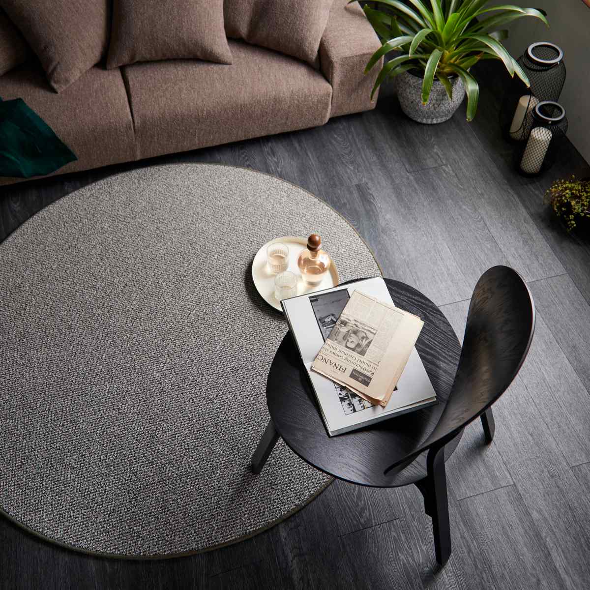 高級シャギーラグ　150x150cm 正円　グレー　スミノエ スミノエ 最高級シャギーラグ ネオグラス